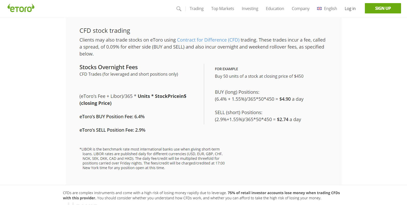 eToto spreads & fees eToto spreads & fees